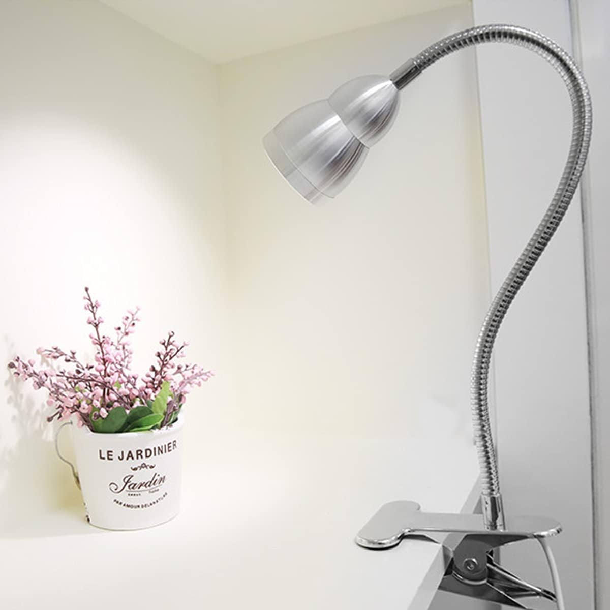 4000k Lampade Clip Light - Lampada da Lettura Flessibile A Clip A 360° per Libri, Protezione per Gli Occhi con Lampada da Lettura A LED da 5 W, Luce Neutra - Collo D'Oca Regolabile