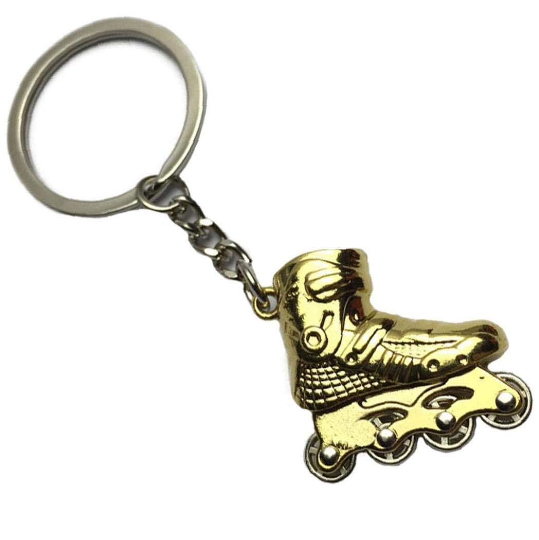 Angoter Golden Skates Roller Keychain Inline Roller Skate Split Handmade Keyring Sport Keychain