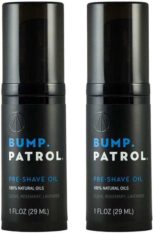 Óleo pré-barba masculino Bump Patrol com alecrim e lavanda, Pacote com 2 de 30 mL