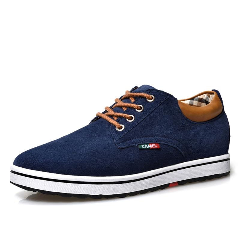 Image of BMINFEE Height Increasing Shoes Men's Taller Height Elevator2.4 Lace-up Flannelette Cowhide Leather Lightweight Casual Walking