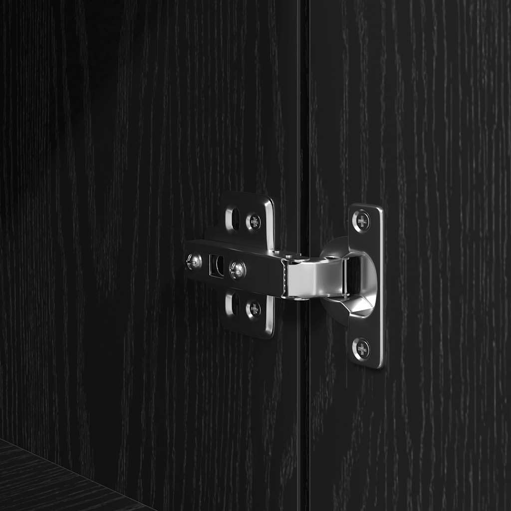 vidaXL Comodino Nero 39x35x125 cm in Legno Multistrato