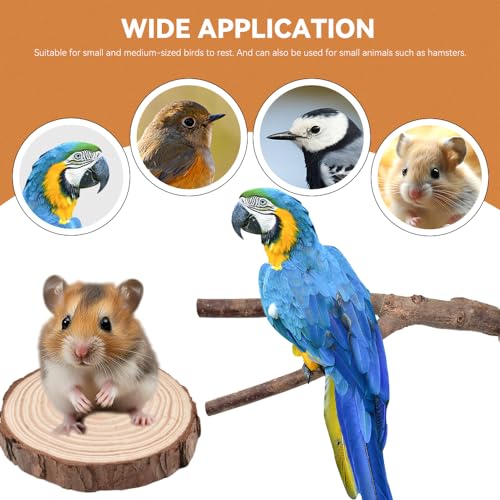 Image of Bird Perches Stand Toy, Perch Stand Bird Cage Branches Platform Accessories for Parakeets Cockatiels Conures Macaws Finches Love Birds 8PCS
