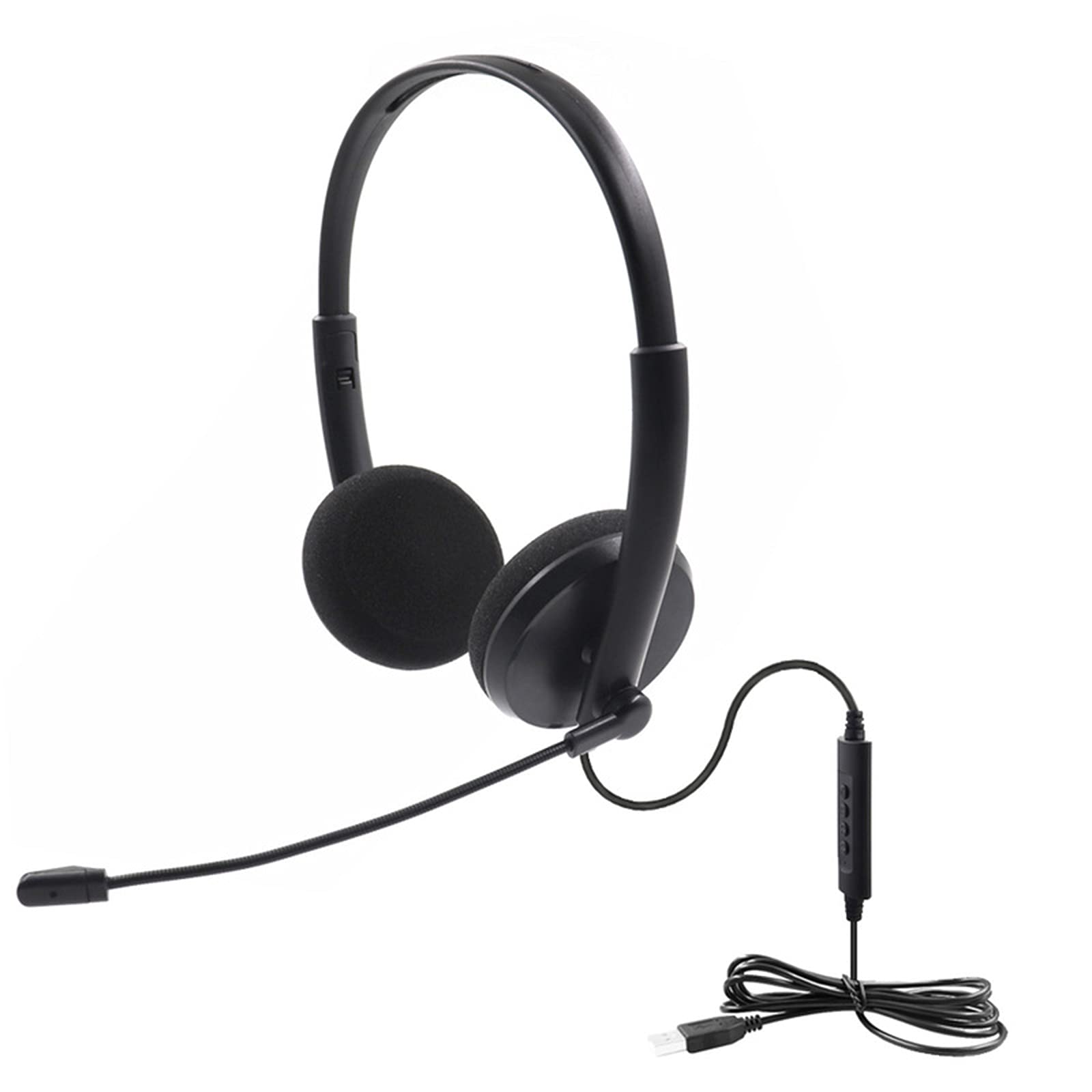 USB Headset with Noise Cancel-ling Microphone Stereo Sound Business Headphone for Laptop Computer Suitable Call Center Service Telephone Customer Service Soft phone Headset