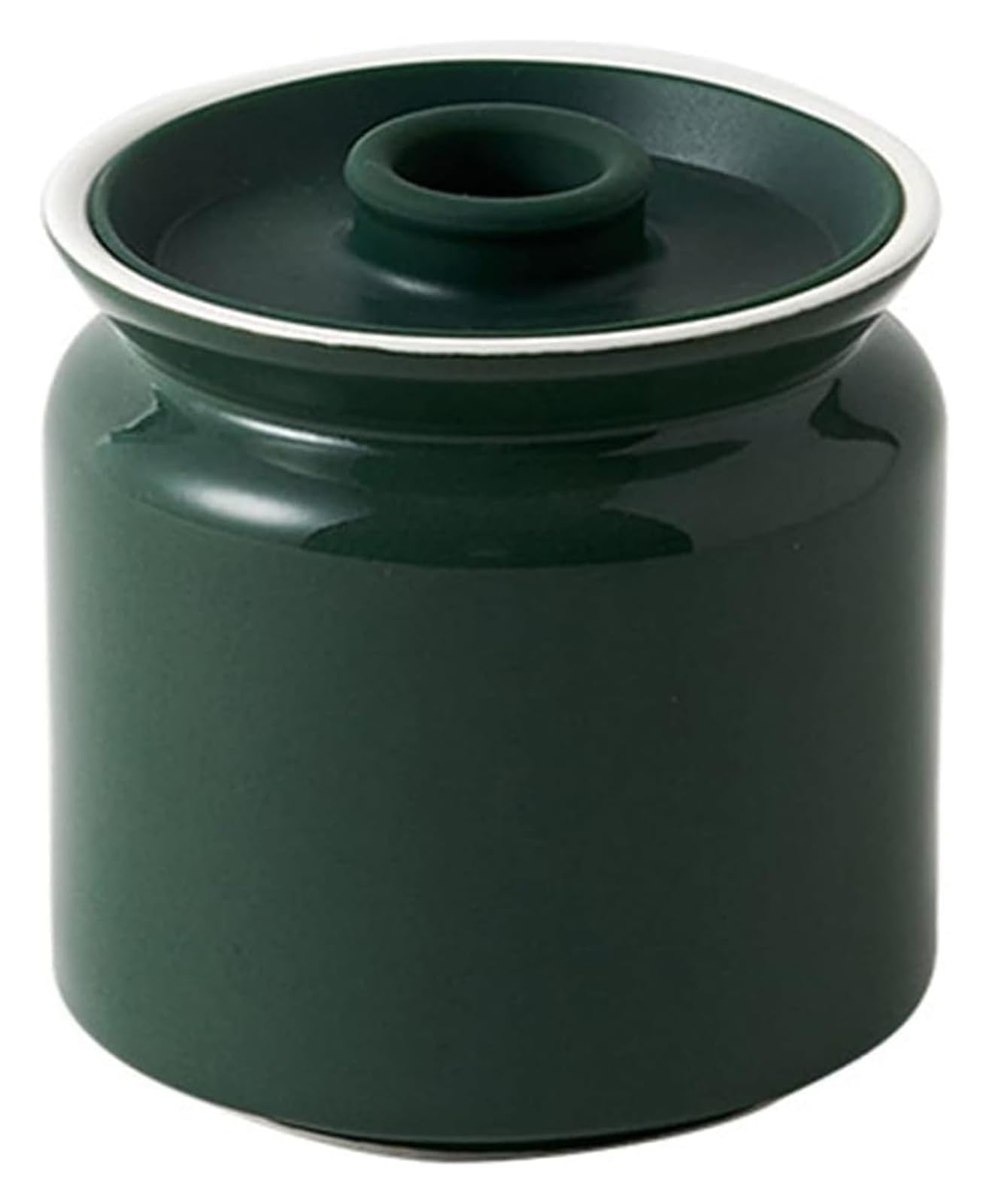 Sucrier avec couvercle, pot à sucre en céramique, pot à sucre, pot à épices, pot à sucre, sel et assaisonnement, blanc - 300 ml (vert foncé, 500 ml)
