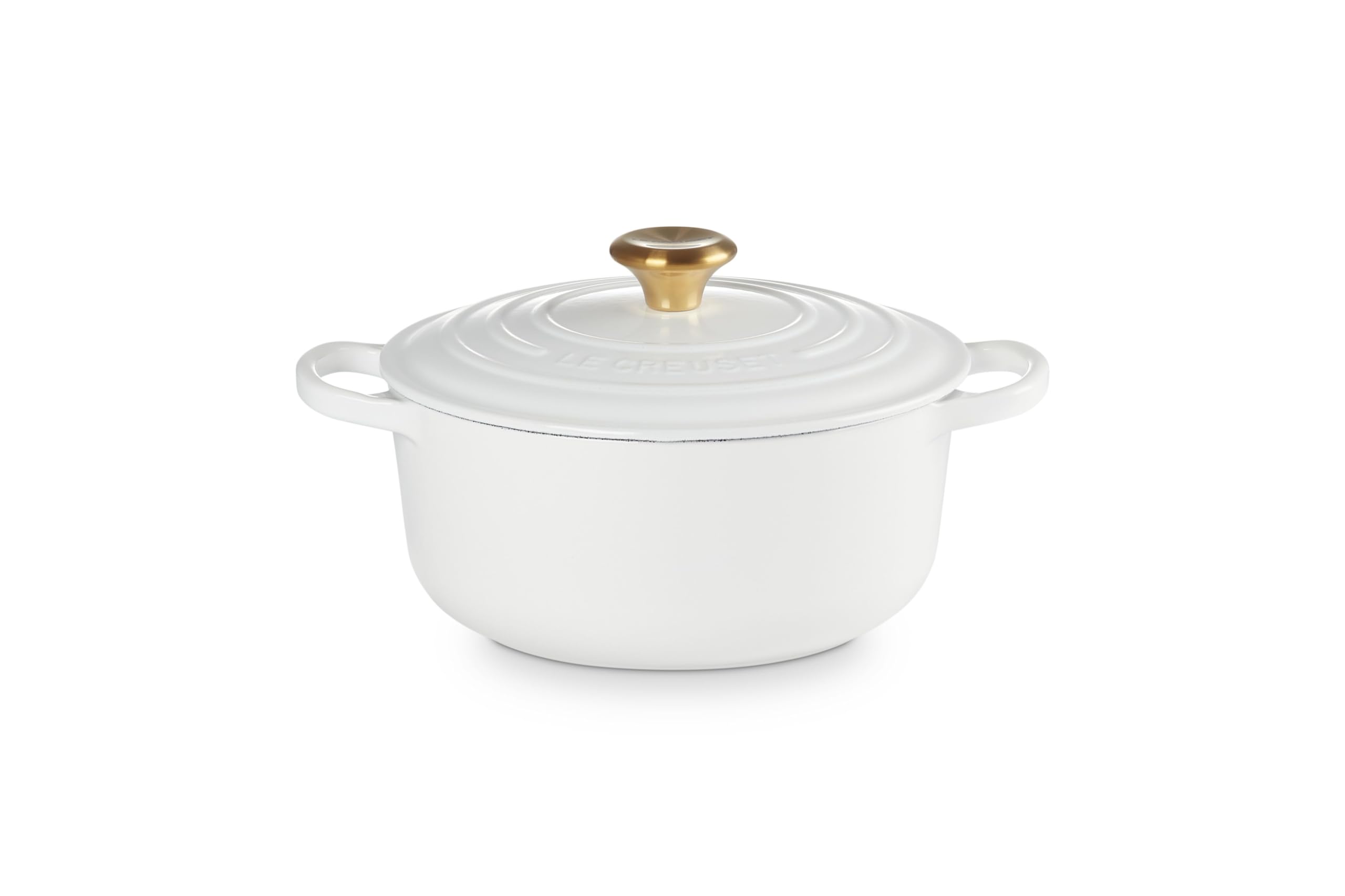 Le Creuset Signature Cocotte ronde en fonte émaillée 20 GLD Blanc