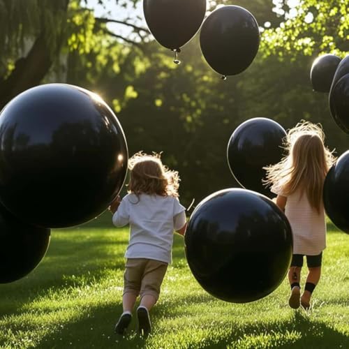 Image of 50 Pack Black Balloons 24 Inch Black Latex Party Balloon for Wedding, Birthday, Baby Shower and More
