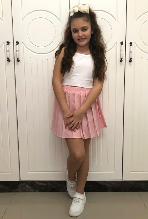 HIHA Girls 3 Piece Outfit Cami Crop Tops Skirt Set with Button Down Shirts Size 6-12 - Image 4