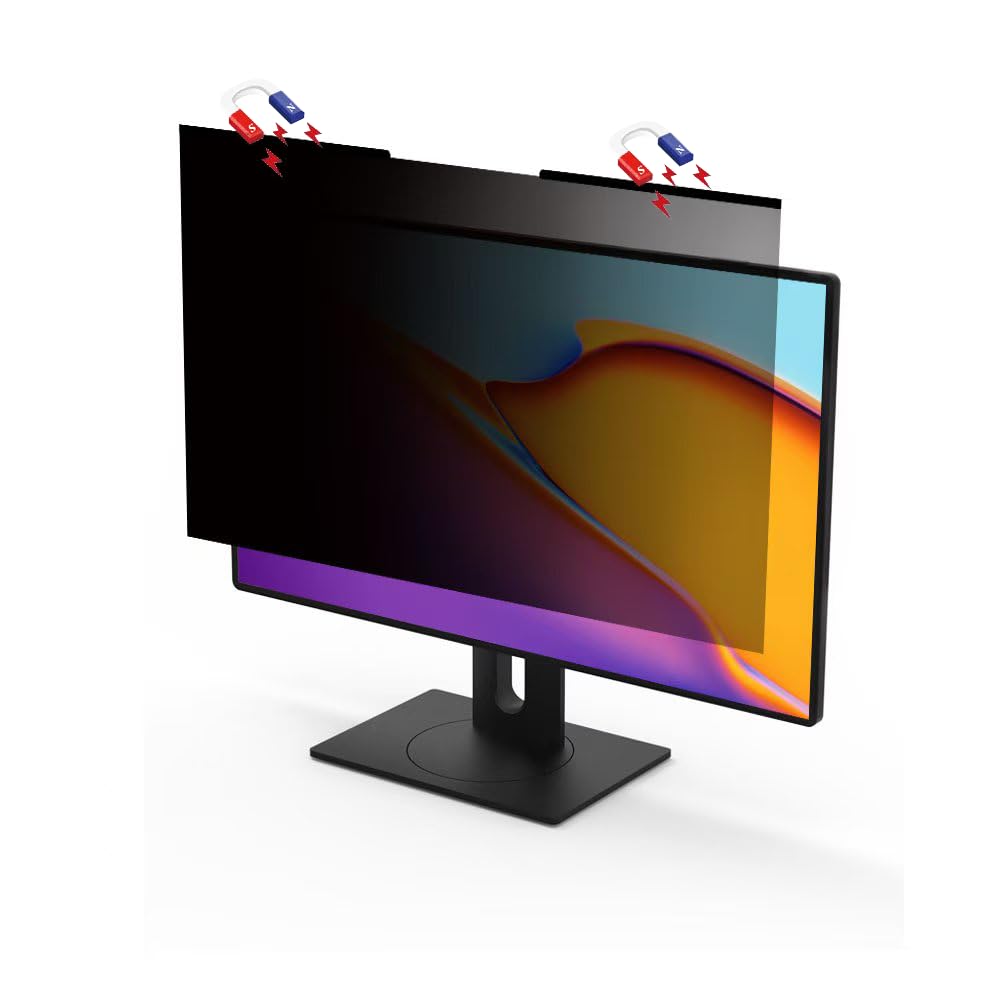 1 Pack Magnetic Privacy Filter for 24-inch 16:9 Widescreen Monitor - Removable Anti-Glare, Anti-Blue Light & Anti-Scratch Screen Protector
