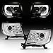 For 2005-2011 Toyota Tacoma DRL LED Light Tube Chrome Projector Headlight Assembly L+R