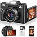 4K Digitalkamera mit WLAN & 180° Flip 3.0" Bildschirm, Autofokus Vlogging Fotoapparat mit 2X 1500mAh Batterien, 32GB Speicherkarte, Kompaktkamera für Kinder, Erwachsene, Senioren & Anfänger