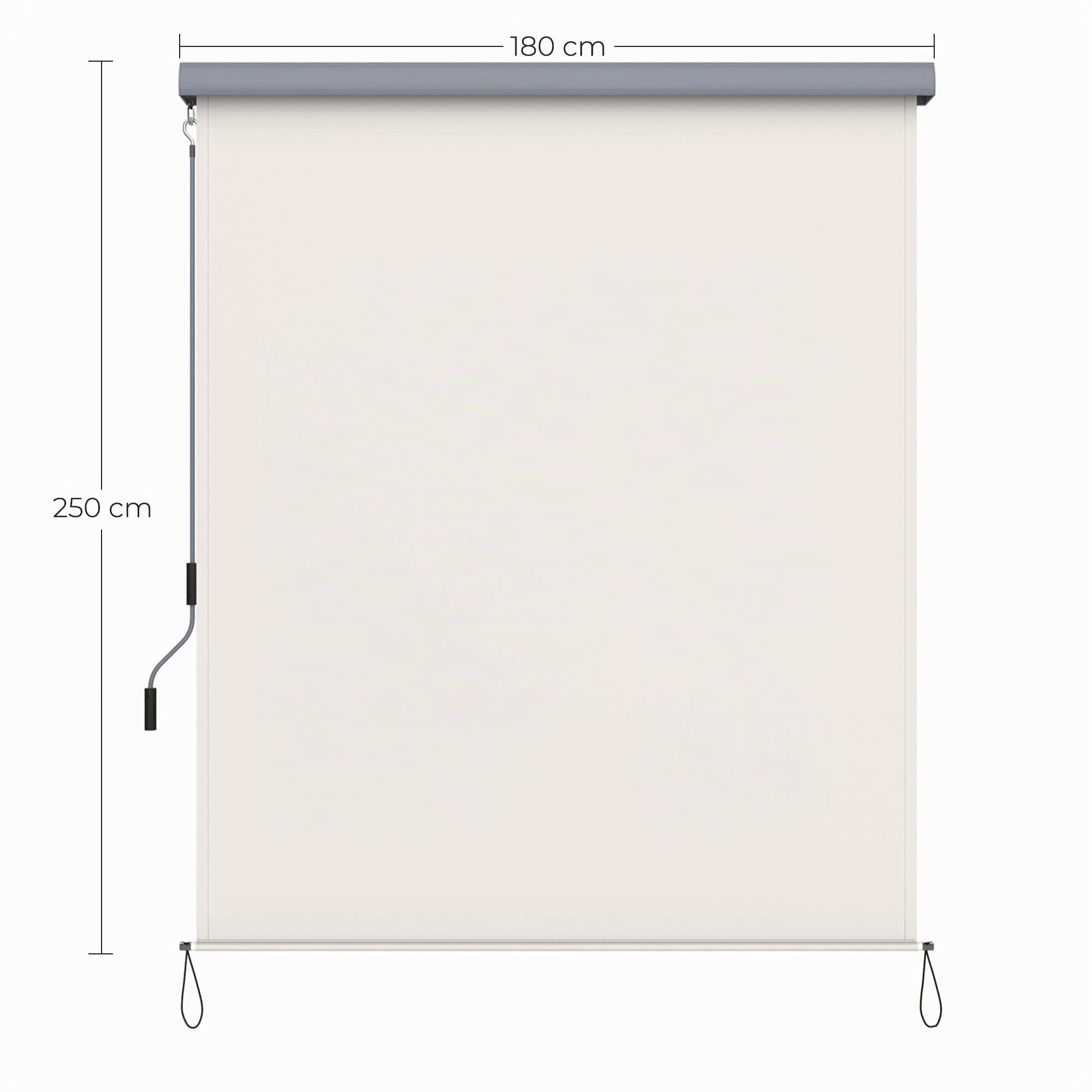 SONGMICS 2.5 x 1.8 m (H x L), Store Vertical, Brise-Vue rétractable, Paravent d’extérieur, Pare-Soleil, pour Balcon, Patio, terrasse et Jardin, avec boîtier, Protection de Vie privée, Beige GSA185M01