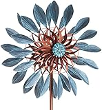 Kobolo Windrad Gartenstecker Dekostecker Windspiel XXL - Blossom - Metall - groß