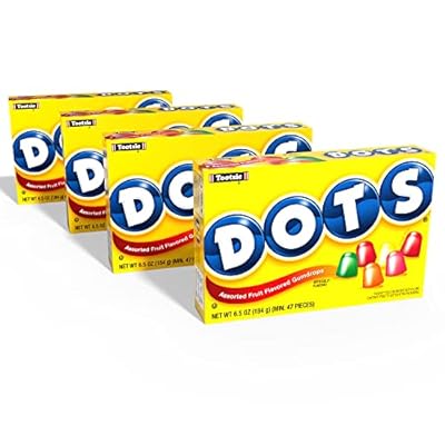 DOTS Assorted Fruit Flavored Gumdrops Candy, 6.5oz Theater Box, 4-Pack