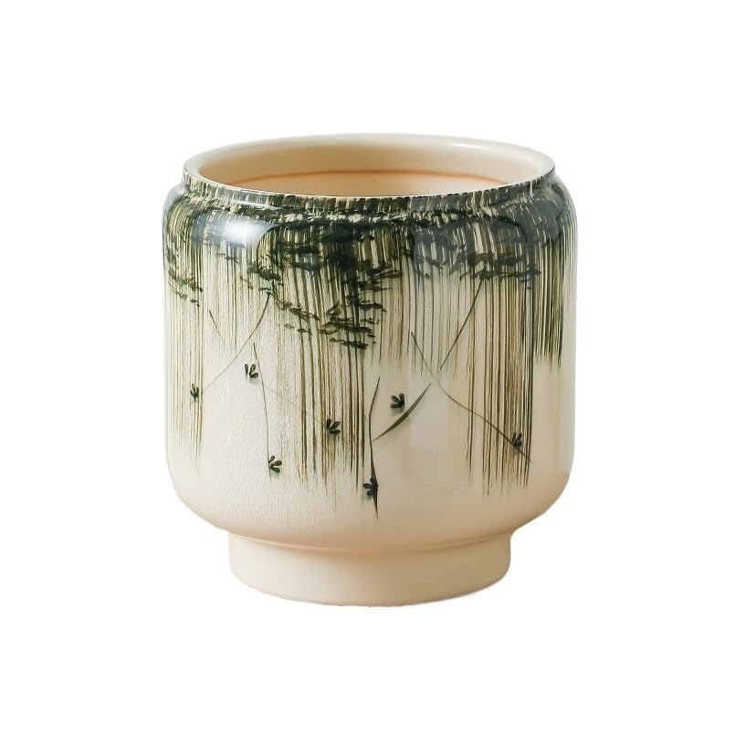 Doniczka ogrodnicza Chińska ceramiczna doniczka, wysoka stopa, duża średnica, retro do salonu z otworem drenażowym użytku domowego