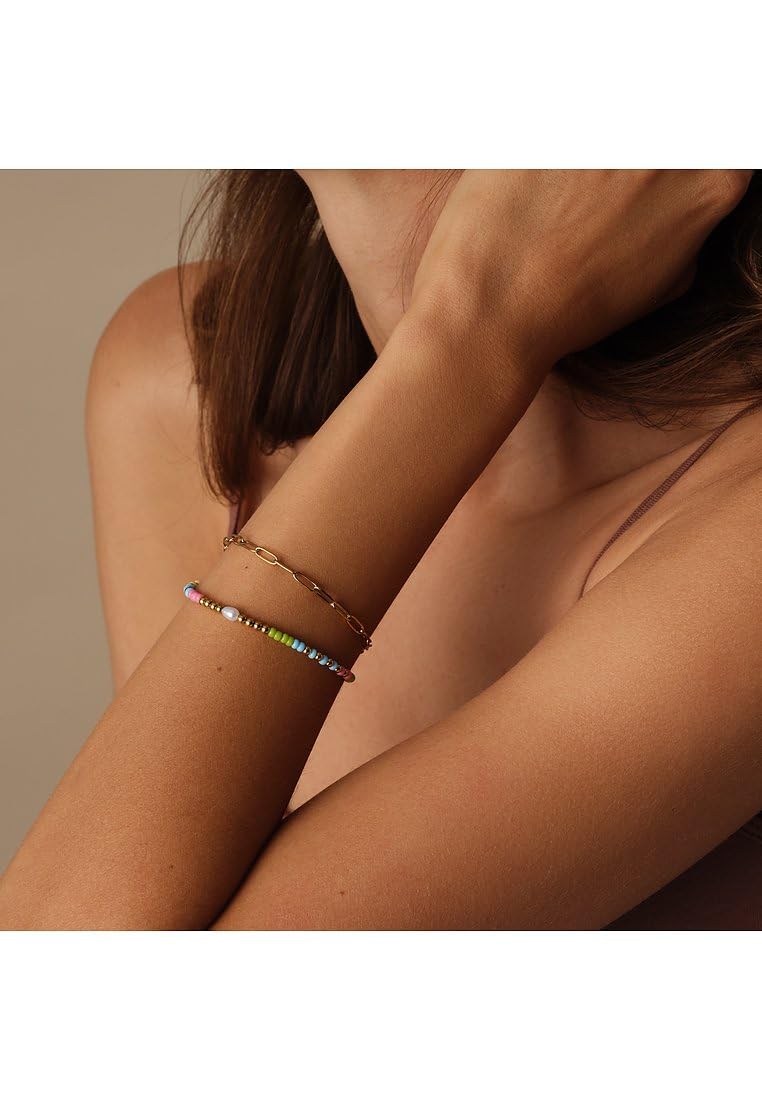 Guido Maria Kretschmer Jewelry Damen-Armband Edelstahl, Perle, Kunststoff Muschelkern