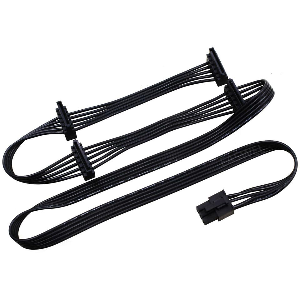 6Pin Male to 4 SATA 15Pin Power Suppl Cable Fit for Corsair HX650 HX750 HX850 HX1050