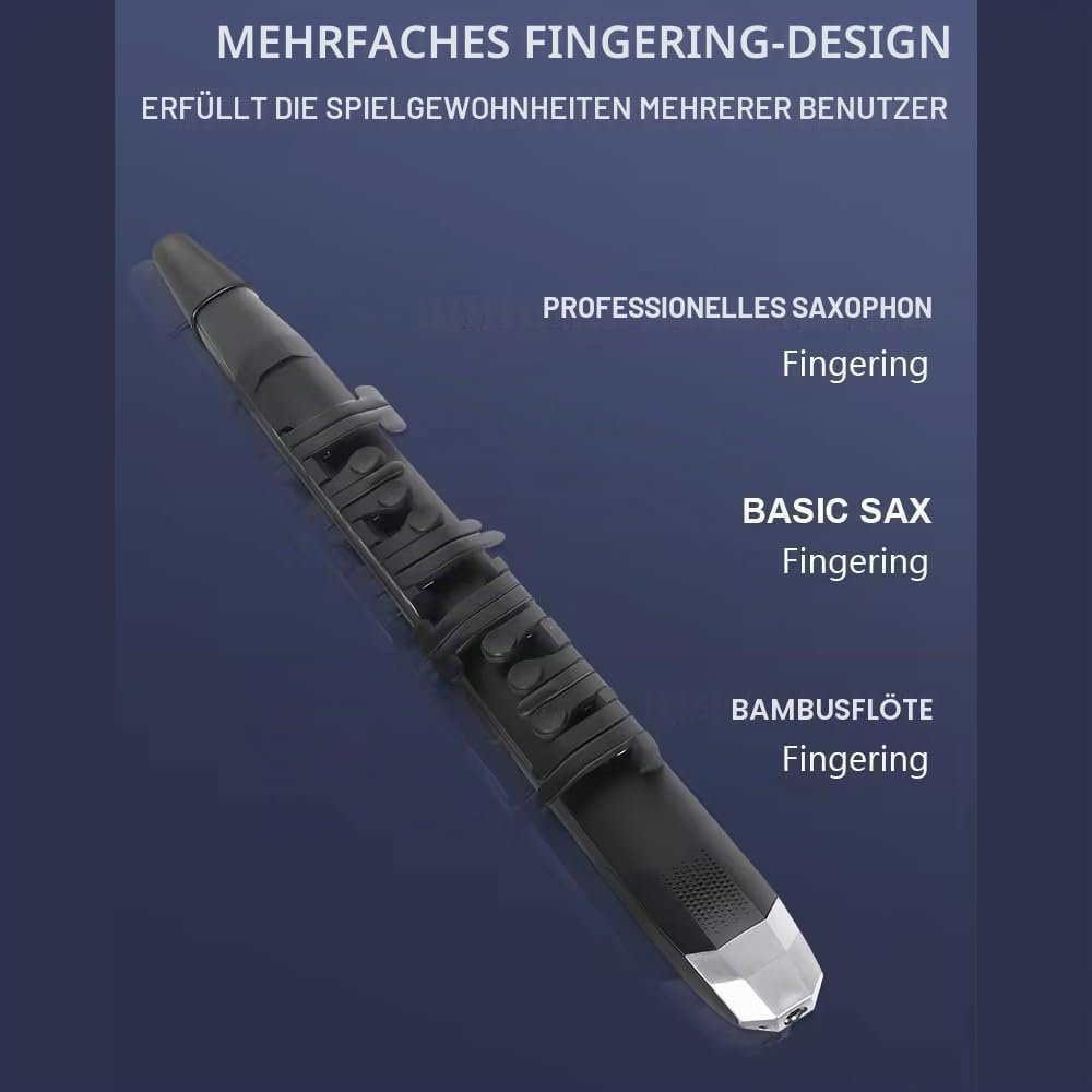 Coolmusic Mini-Saxophon-Instrument, digitales Saxophon-Blasinstrument mit 3 Blasempfindlichkeiten, Aerophon, digitales Blasinstrument