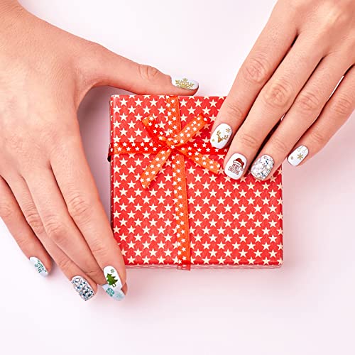 Tailaimei 12 Sheets Christmas Nail Stickers, Self-Adhesive Art Decals For Diy Nail Decorations - Golden Santa Claus Snowflake Elk For Xmas Nail Design(1407 Pcs) #TOP5