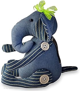 My Fabric Heaven Ella Elephant Sewing PATTERN Independent Design. Button Jointed Denim Keepsake, Handmade Stuffed Animal Soft Toy & Easy Photo Tutorial Instructions. Free Post