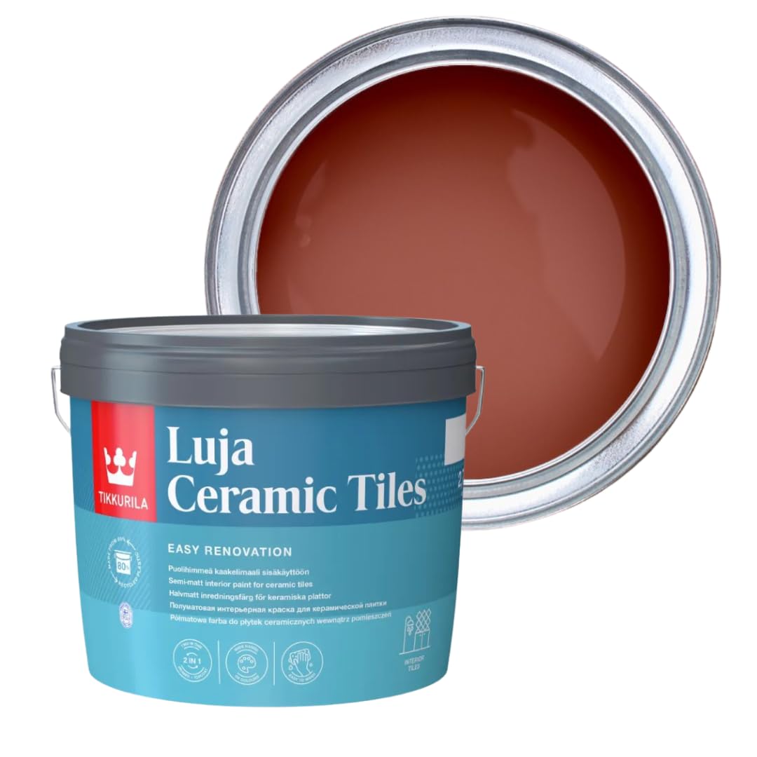 TIKKURILA Luja Ceramic Tiles - Semi-matt paint for Ceramic Tiles - Available in White & 15+ Colours (Madras N411, 3 Liters) — image 1