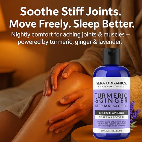 Turmeric Massage Oil for Arthritis Relief & Muscle Pain – 100% Natural, Anti-Inflammatory, Lymphatic Drainage, Joint & Nerve Soothing, Sleep Support – 100ml by Sera Organics - Image 5