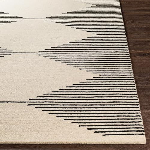 Image of Hand Tufted Wool Carpets Anti Shedding Rug Modern Carpets for Living Room Size 8x11 Feet