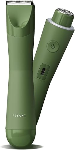 Miniatura 10 de Recortadora de Bikini para Mujeres, Flyant Afeitadora Eléctrica 2 en 1 para Mujeres, Recortadora de Pelo Pubiano Impermeable IPX7 con LED, Navaja de