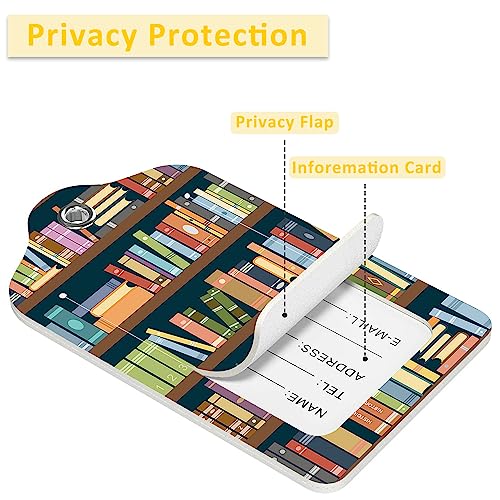 Luggage Tags for Suitcase,2 Pack Bookshelves Full of Books Luggage Tag with Privacy Flap,Name ID Label and Metal Loop for Women Men Girls Baggage Bag Backpack Instrument4