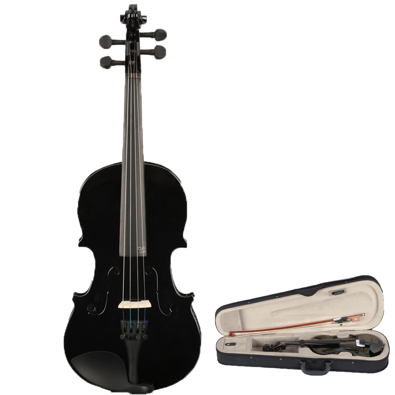 Amazon.com: Kcelarec Acoustic Violin, Solid Wood Fiddle with