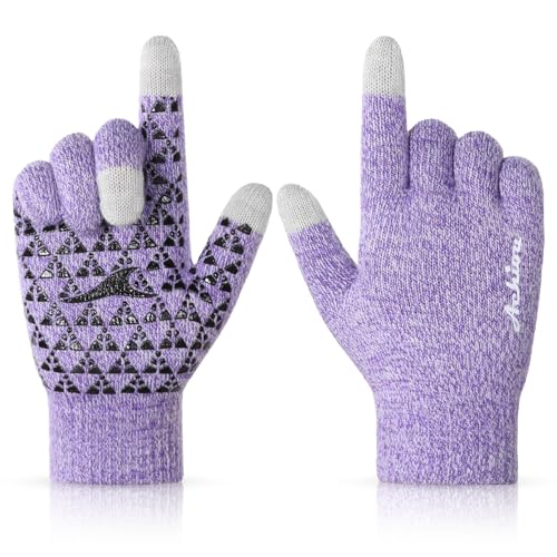 Image of Achiou Winter Gloves, Glove for Men Women, Upgraded Touch Screen Texting Warm Running with Thermal Soft Knit Lining