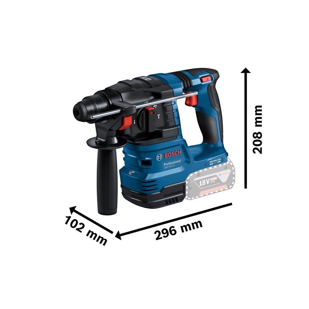 Kit 3 utensili BOSCH 18V Trapano avvitatore GSR18V-55 + Perforatore GHB18V-22 + Smerigliatrice GWS18V-7 + 3 batterie 18V - 4 + Caricatore GAL 18V-40 + Borsa