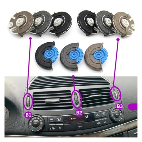 Grilles d'aération auto pour Benz Classe E W211 2003-2008 boutons rouleau de ventilation avant - 5