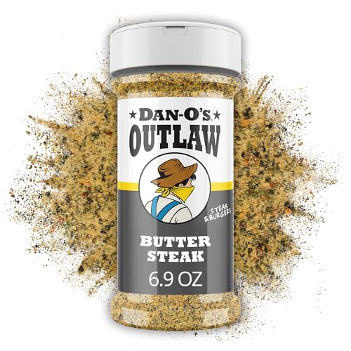 Dan-O's Outlaws Butter Steak Seasoning, 6.9 oz Bottle, All Purpose Seasoning for Steak, Chicken,...