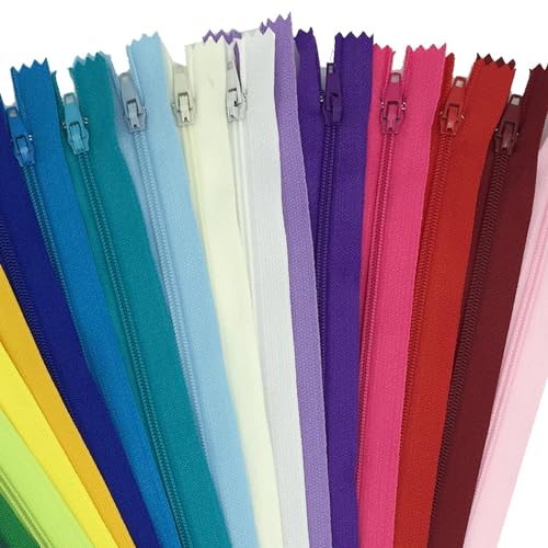 Image of 12 Inch Zippers, DOITEM 72 pcs 30cm /12 Inch Zippers for Sewing Multicolor Nylon Coil Zipper for Sewing and Crafts 24 Colors