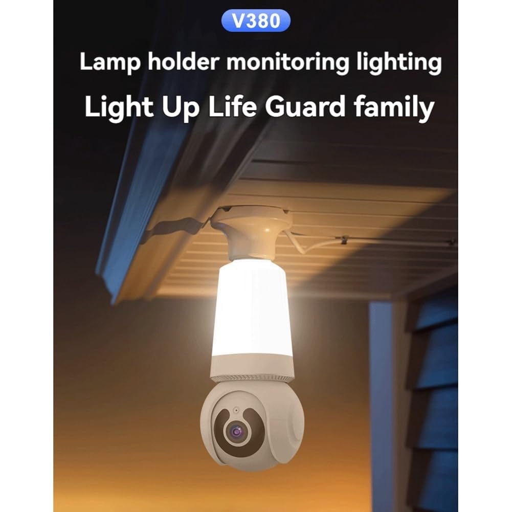 Caméra Ampoule 2MP WiFi 360° Couleur Nuit Conversation Bidirectionnelle Surveillance de Sécurité E27 Caméra Aucun Câblage Requis pour Intérieure A