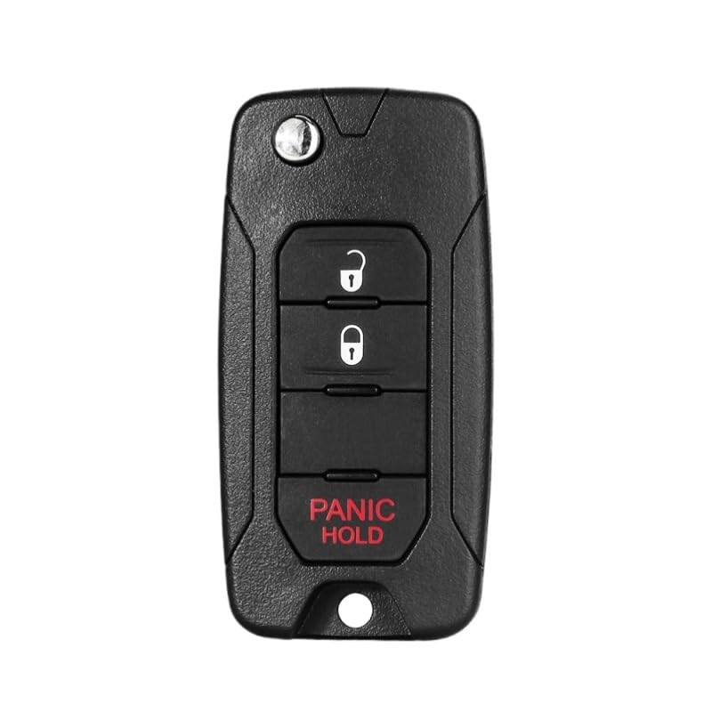 Suitable for 2/3/4 Buttons for Jeep Wrangler Renegade 2015-2018 Flip Remote Car Key Case SIP22 Blade Replacement Housing(Model 2)