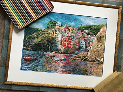 Image of RIOLIS - Liguria 1747, Cross Stitch Kits 15,75 inch x 11,81 inch, Cross Stitch Kits for Beginners & Advanced, Crossstitching Kit Adult, Embroidery Counted Stitching Kit