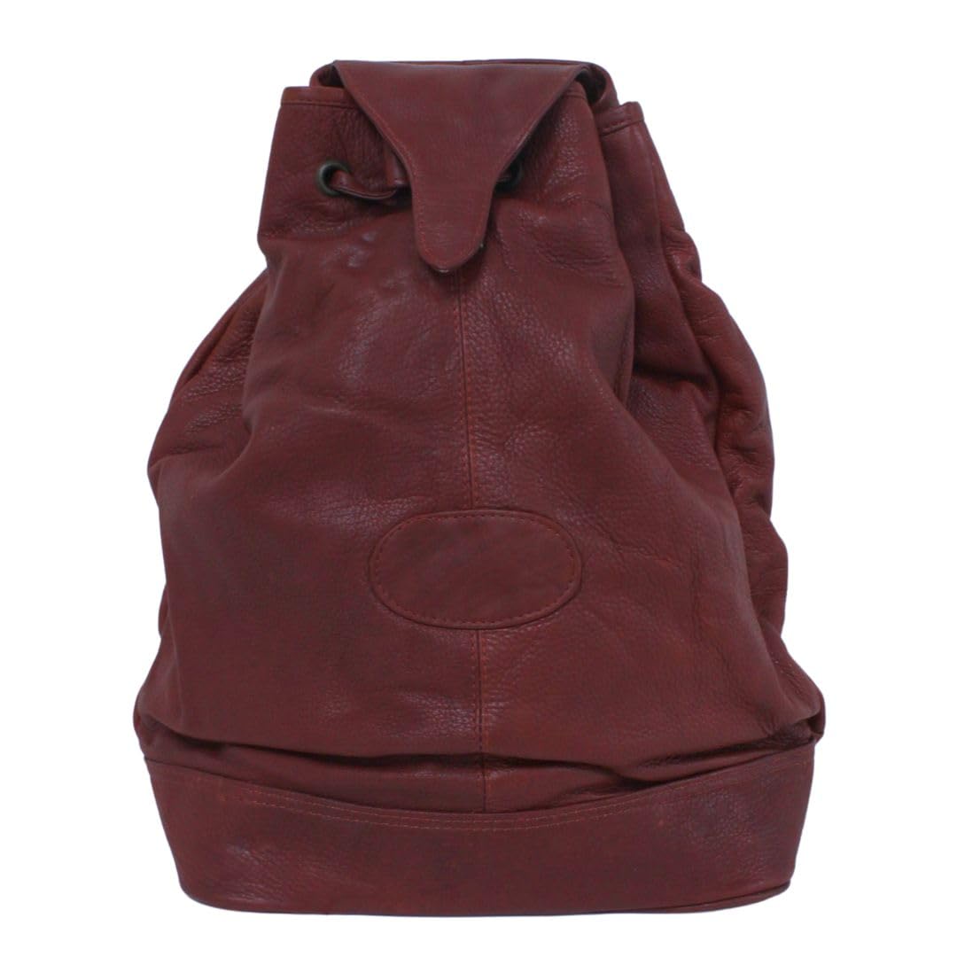 Luigi's Leather Drawstring Cross-Body Bag – Adjustable Buckle Strap, Secure Buckle Closure, Cotton Interior(Cognac)