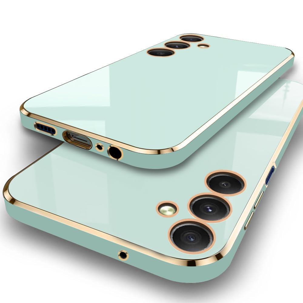TheGiftKart Luxurious Golden-Plated Back Cover Case for Samsung Galaxy M15 / F15 / M15 5G Prime Edition | Raised Lips for Camera & Screen Protection | Stylish Design Back Cover Case (TPU, Green) (B0D112HCL4) Amazon Price History, Amazon Price Tracker