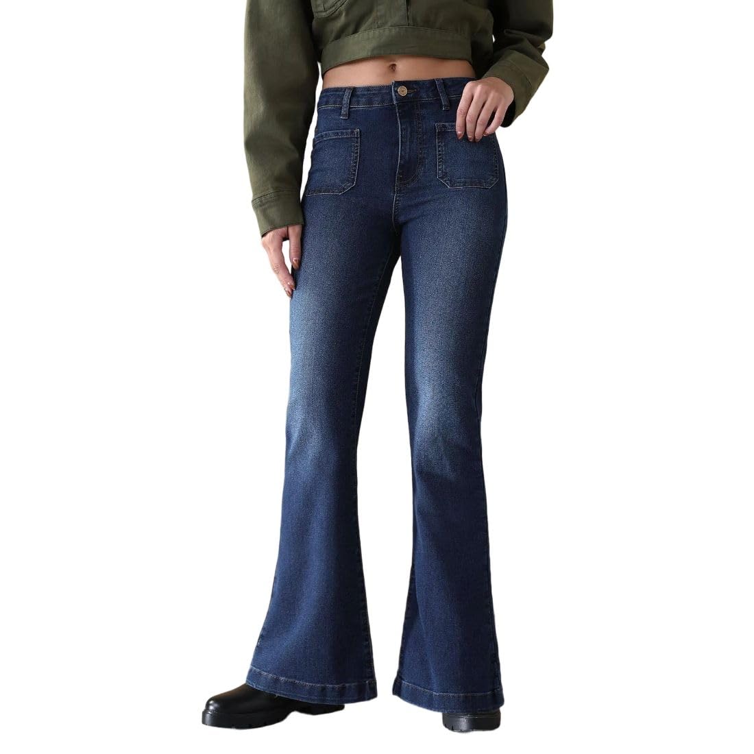 flying machine Women's Bootcut Fit Jeans| Solid | High Rise | Stretchable | Jeans for Woman-picture-23