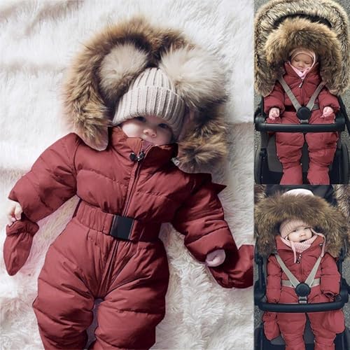 Infant Baby Puffe Outerwear Romper Coat with Hood Warm Snowsuit Jacket Girls Padded Jumpsuit Windproof Winter Clothes2