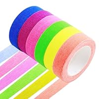 Neon Klebeband, 6 Rollen Fluoreszierendes Leuchtklebeband Schwarzlicht Klebeband Leuchtendes Gaffers Tape für Partydeko Halloween Handwerk (5m x 1,5cm)