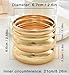 Chunky Gold Bangle Bracelets for Women, Dainty 14k Gold Plated Big Stackable Bangles Set, Trendy Cuff Bracelet Stack Fashion Jewelry Gifts (4 pcs chunky gold bangles)