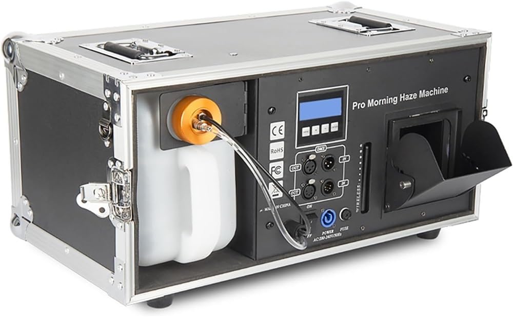 Máquina de Niebla Profesional de 1200W, máquina de neblina matutina con Estuche de Vuelo, Tanque de líquido de 5L, máquina de Humo DMX 512 for Escenario, Bar, Discoteca, Equipo de DJ