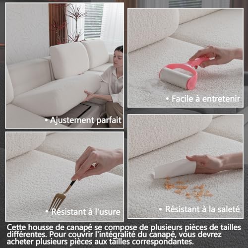 Housse de canapé extensible OHSIO lavable pour animaux domestiques - 4