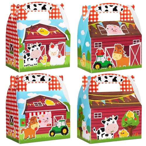 WERNNSAI 12 Pack Farm Party Boxes - Farm Animal Birthday
