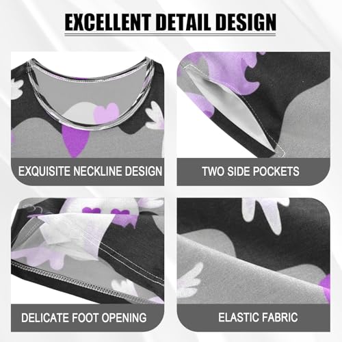 Pajama Sets Short Sleeve Cute Axolotl Ghosts with Hearts Soft Cotton Summer Sleepwear 2 Piece PJS Size 5-14T3