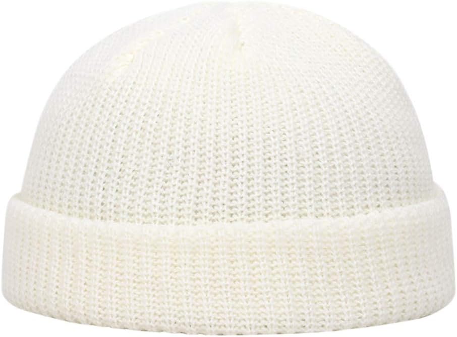Baseball Cap Mesh Ski Winter Knitted Wool Hat with Hem Holds Unisex Hat Warm Hat Casual Baseball Caps Snapback Caps Men, White, One Size