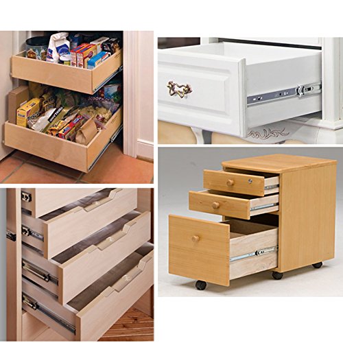 Image of Gobrico Noiseless 20-inch 100 Lb. Full Extension Ball Bearing Drawer Slides Soft Close Rail Runners Heavy Duty 2Pair