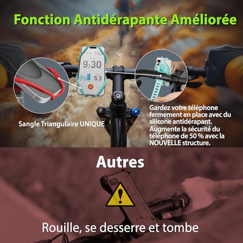 Support portable vélo turquoise Bone Bike Tie 5 pour guidon de bicyclette